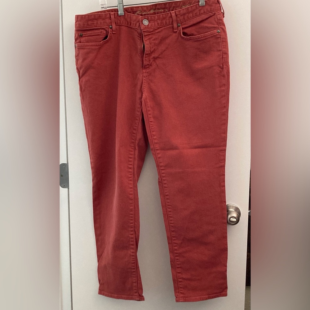 Eddie Bauer Women's Slightly Curvy Red Jeans